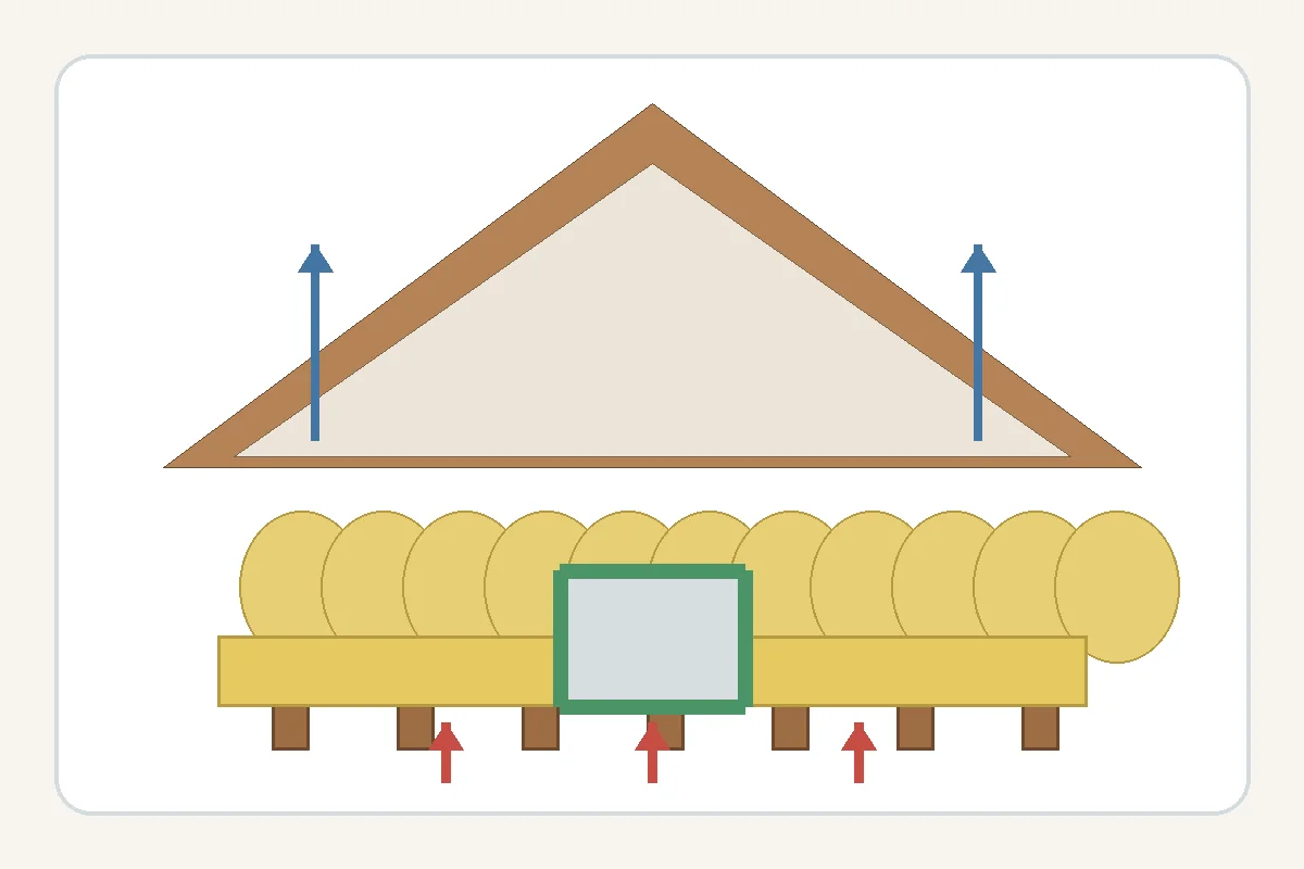 Energy-efficient attic upgrade with insulation, sealed hatch and clear ventilation paths