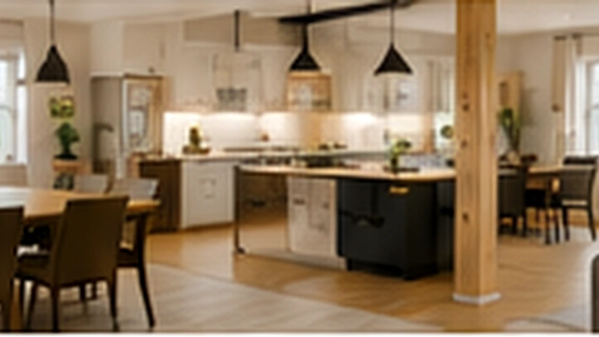 Finished Open-Concept Structural Renovation Finished open-concept renovation after load-bearing wall removal